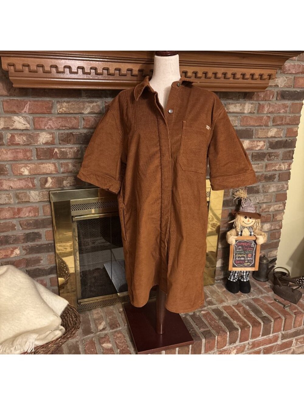 Ariat Western Brown Corduroy Dress Size XL Side Pockets Excellent Cowgirl